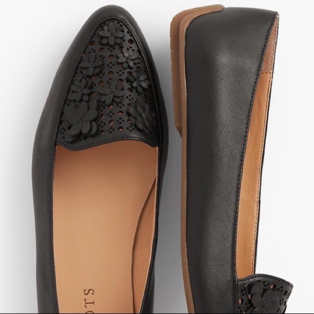 Talbots Francesca Floral Flats in Black